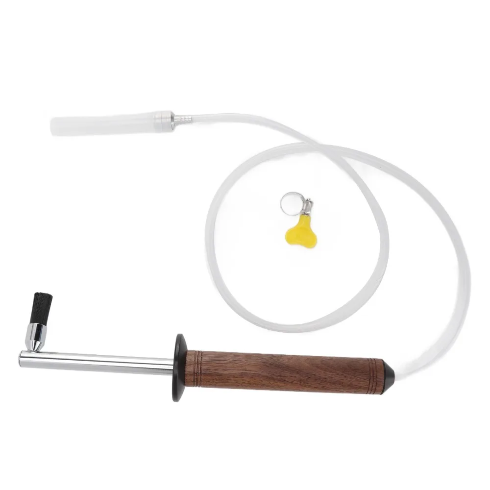 Wood Handle Steam Cleaning Brush High Temperature Resistant Replaceable Head Steam Wand Tool Heat-Resistant Nylon High Pressure