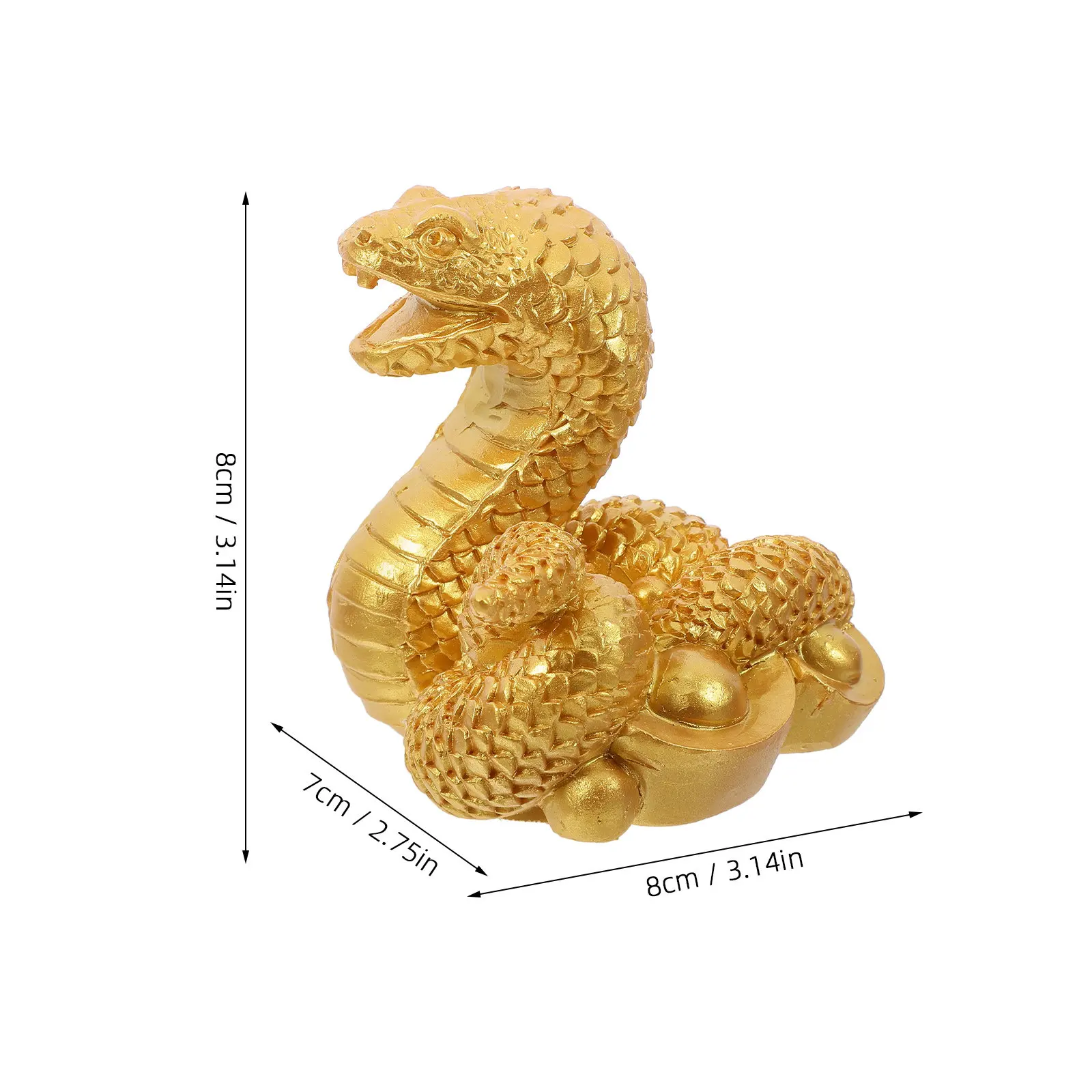 Resin Snake Craft Zodiac Statue Lifelike Desktop Sculpture Garden Yard Decoration Animal Resin Sculpture Mini Snake New Year