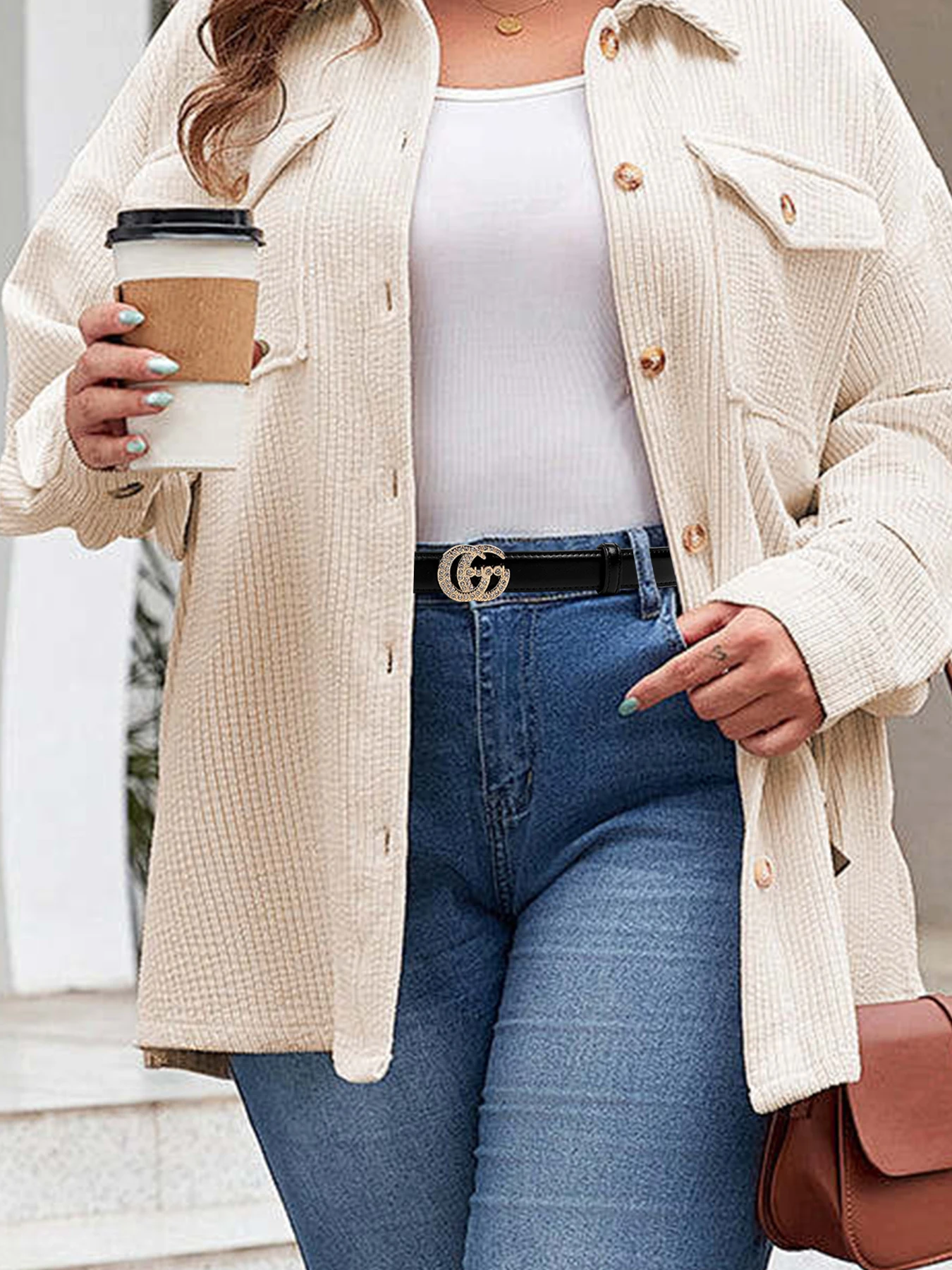 حزام البدلة النسائية معطف جوكر المزخرف سترة الموضة مع فستان سترة حزام الخصر #2