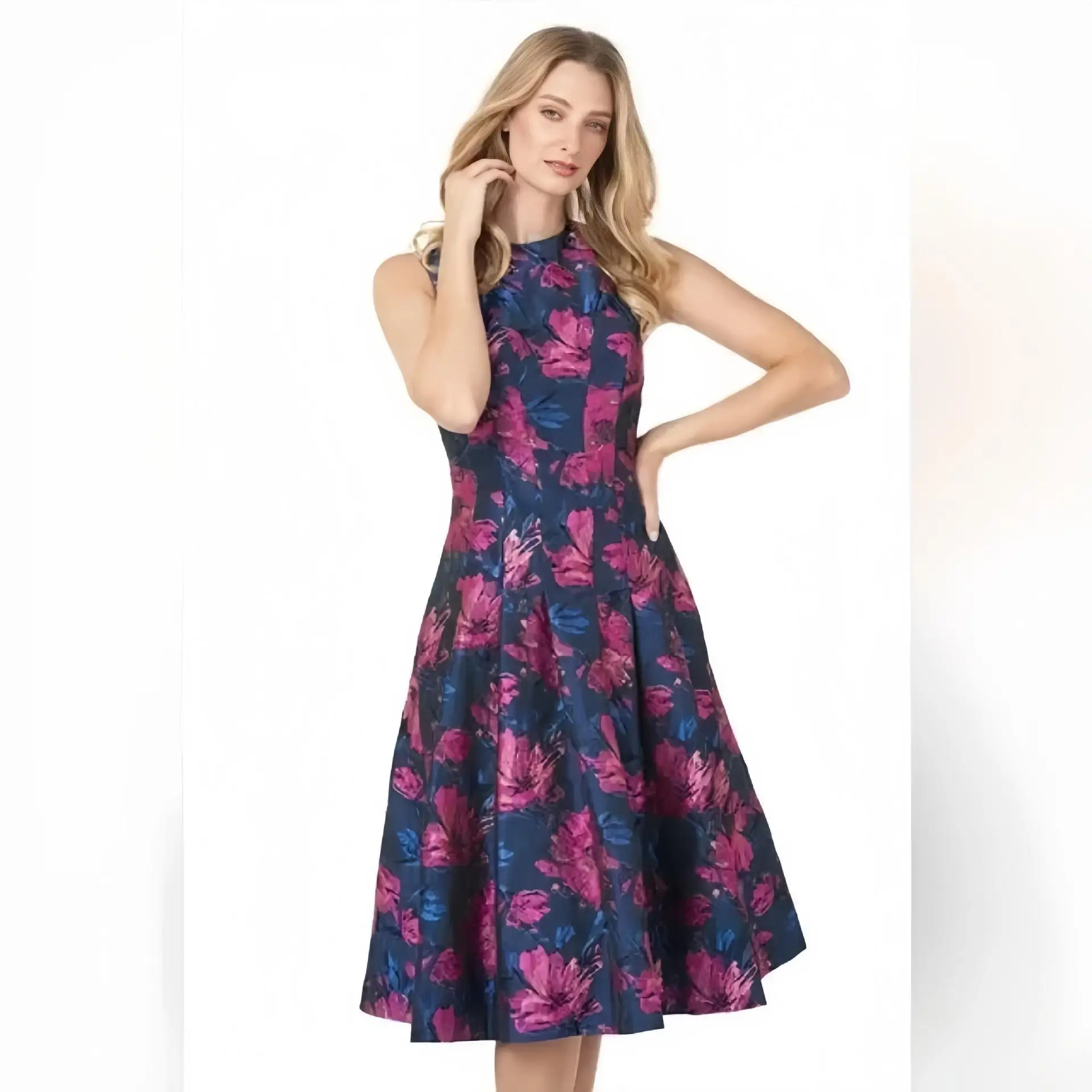 

Ele Petal Print Slim Fit Long Dr Faionable Svel Cross-Border Skirt Vintage Sle mid Waist A-Line Silhouette