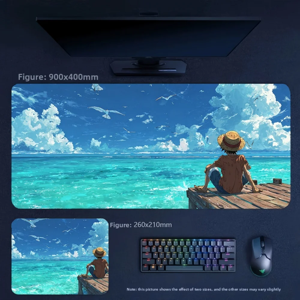 High Definition Cartoon Anime ONE PIECE Luffy Zoro Leather Mouse Pad Boys Fashion Gaming Non-slip Keyboard Mat Wrist Table Mat