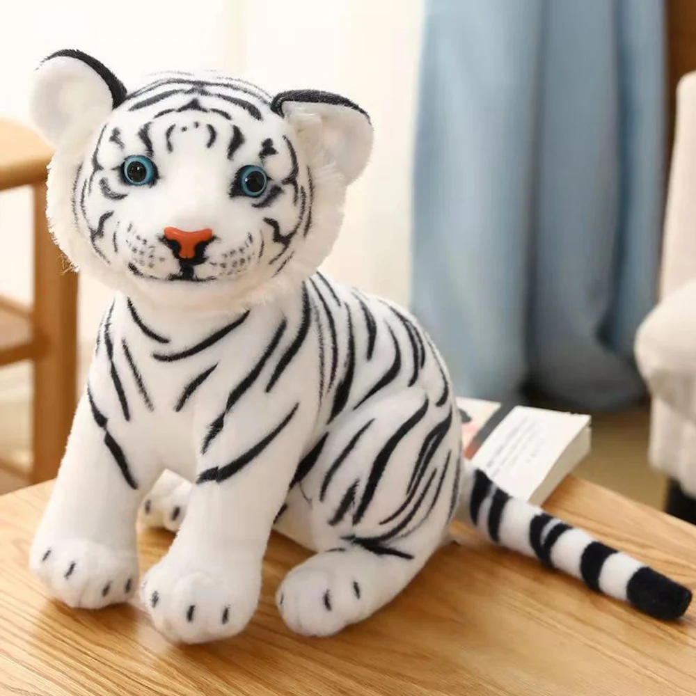 23-25CM echtes Plüsch-Tiger-Puppe, Kinderspielzeug, niedliches Stofftier-Spielzeug, präsentiert gute Qualität, stehende Dekoration