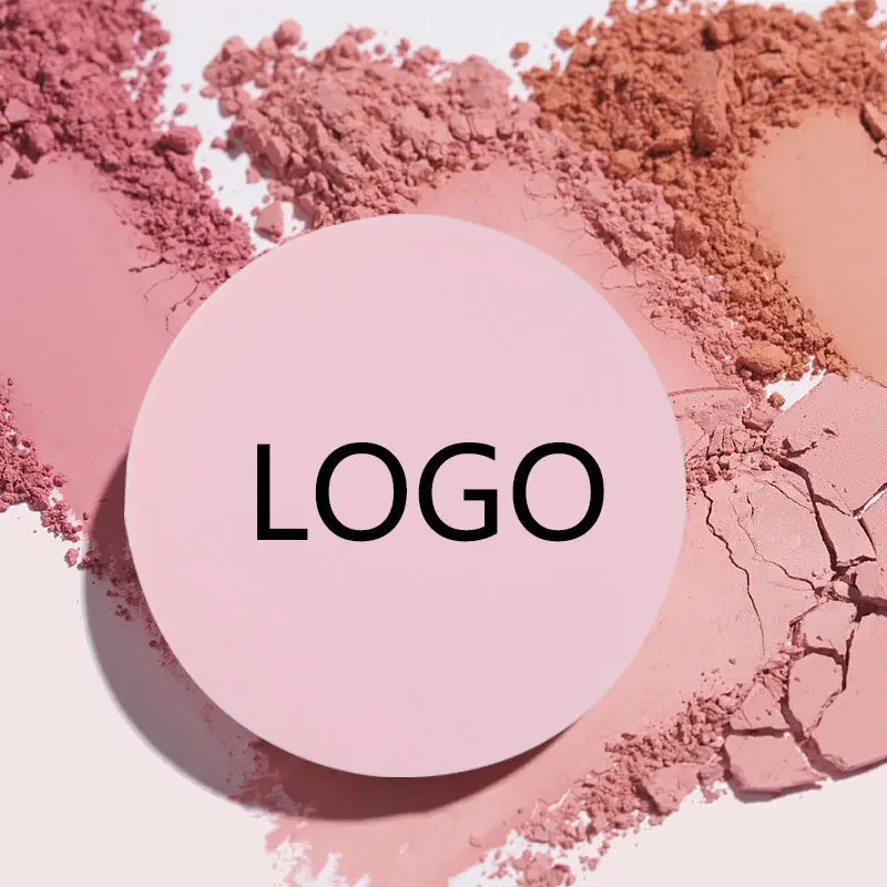 Pink Blusher Blush Powder Pigment Face Contour Bronzer Round Shape Single Palette Blush Shadow Vegan Makeup With Your Logo