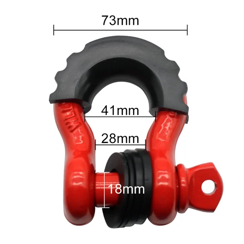 Imagen 2 del producto Grillete de arco antioxidante, grillete de anillo en D de 5/8 "", resistencia a la rotura de 42,990 libras con aislador y kit de arandelas para recuperación de vehículos todoterreno Jeep