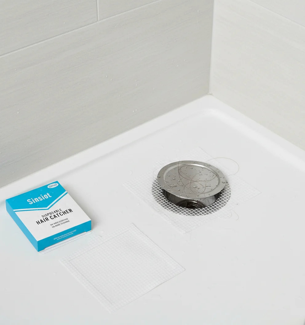 

50 шт. одноразовых водонепроницаемых клейких сетчатых наклеек-ловушек для волос для душевых каналов, для дома, отелей и спортзалов