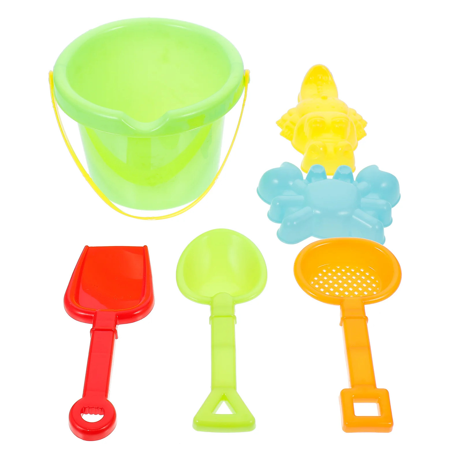ของเล่นชายหาดของเล่นทรายเด็กมือบนถังชุดเครื่องมือพลั่วพลาสติกปลอดภัยขนาดเล็กวัสดุพรีเมี่ยมการออกแบบสีสดใสปลูกฝัง