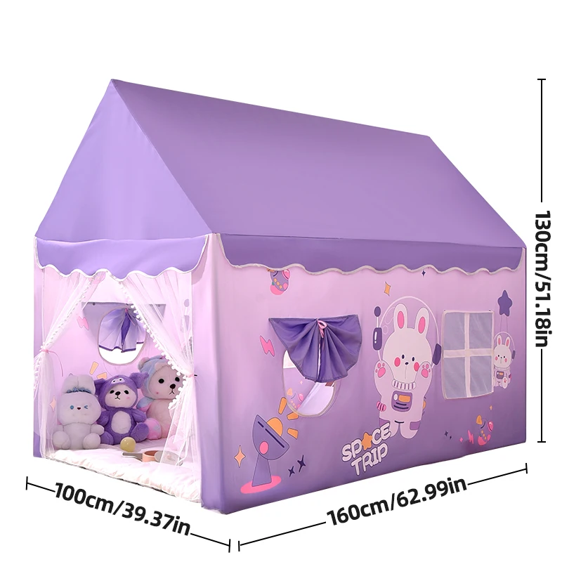 Barraca de jogo dobrável infantil, barraca de jogo portátil interna/externa com corte de janela, base secreta, decoração de festa de aniversário ideal g