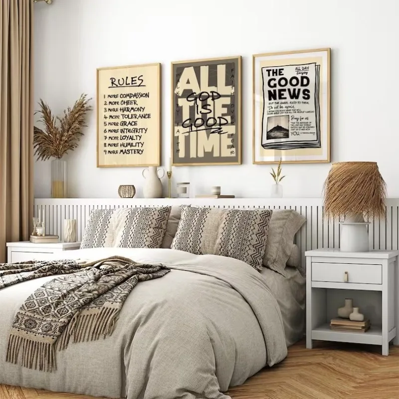 Christian Wall Art Set of 3 Poster or Canvas Print, Bible Verse Modern Art Prints, Scripture Bundle, God Is Good Home Decor Gift - view 2
