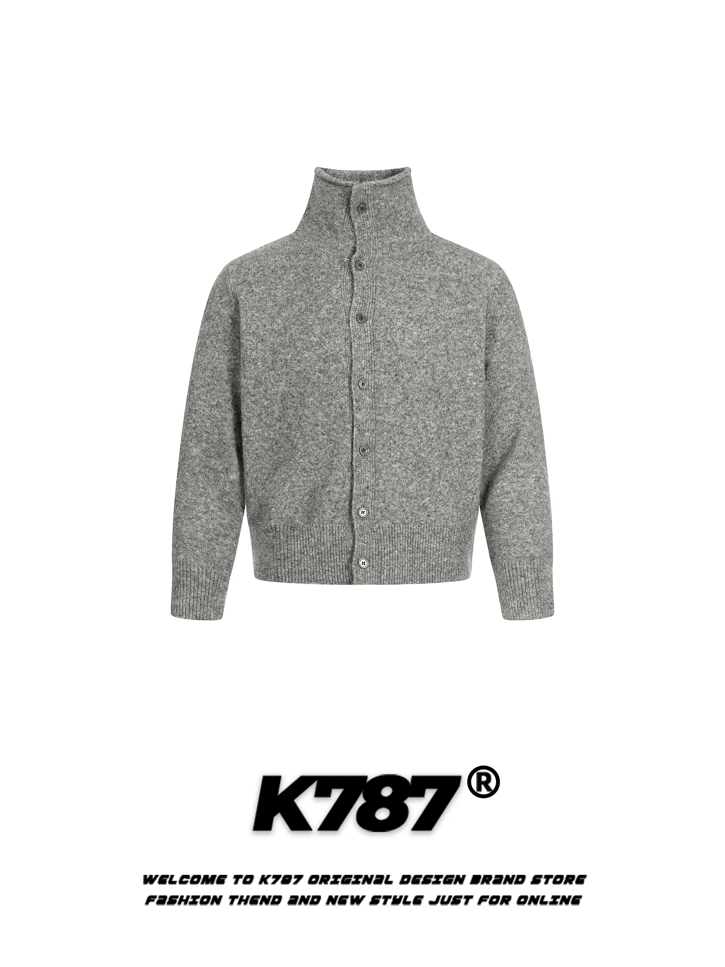 

Свитер Cleanfit American Street Style: Свободный повседневный вязаный свитер с высоким воротником K787 из смеси полиэстера, вискозы и шерсти