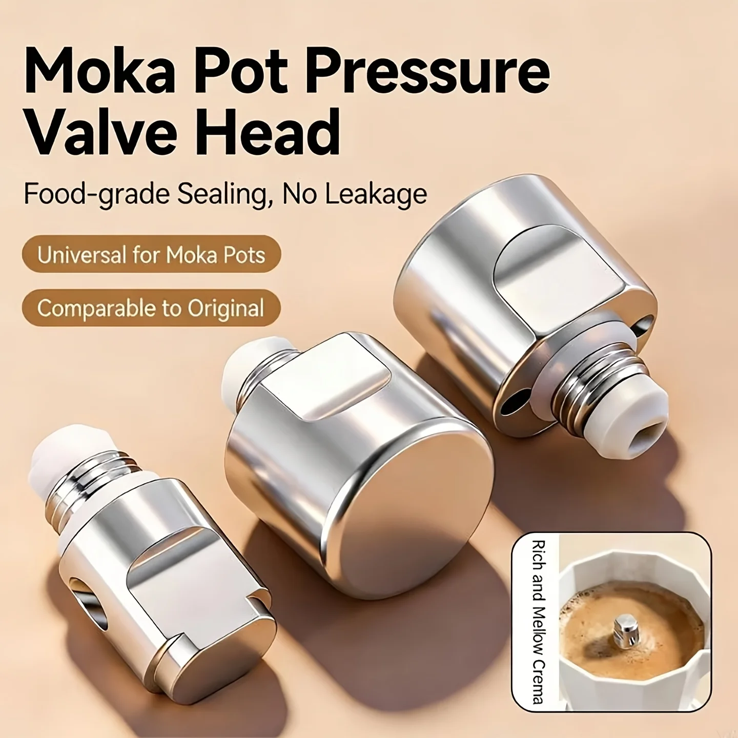 High Pressure Valves Upgrade Part Pot Accessory for Mocha Pot Enhances Efficiency With Aluminum Construction