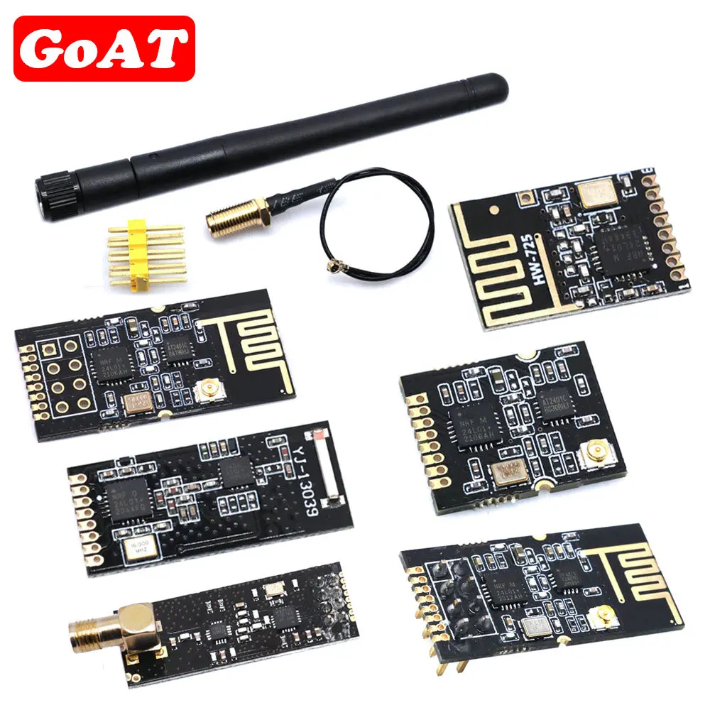 GT-24 NRF24L01+PA+LNA (With Antenna) Socket Adapter Plate Board 2.4G Wireless Data Transmission Module 1100-Meters Long-Distance