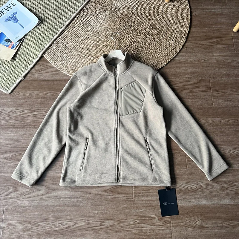 Outdoor Jacket,men,fishing,mountain Climbing,cycling,sports,traveling,warmth Retention,double-layer Stand-up Collar Fleece Coat