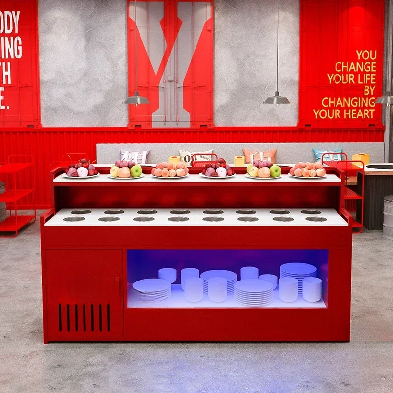 

to Hot Pot Restaurant Buffet Seasoning Platform Double-Layer Spicy Hot Sauce Table Restaurant Small Material