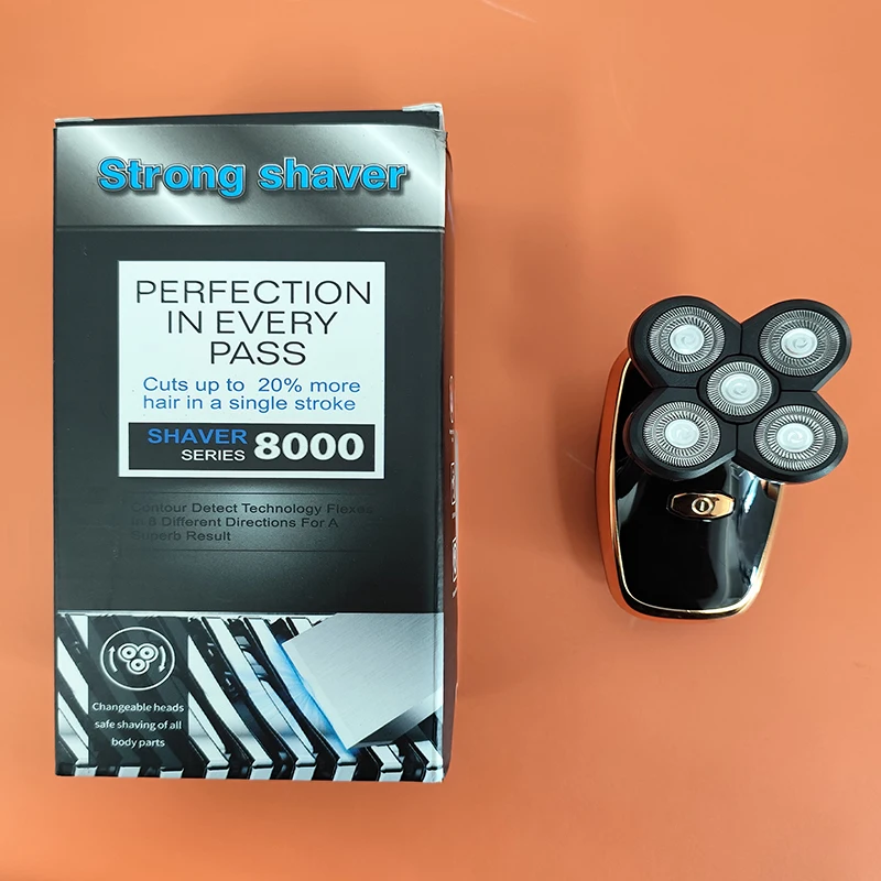 ماكينة حلاقة كهربائية منزلية مقاومة للماء وشحن USB، أداة تشذيب شعر الجسم المحمولة بخمسة شفرات لغسل الشعر