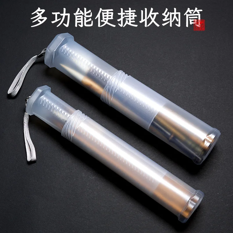 

4pcs Retractable Storage Tubes Clear Plastic Adjustable Height Spiral Structure Watercolor Paint Brush Holder Craft Tool