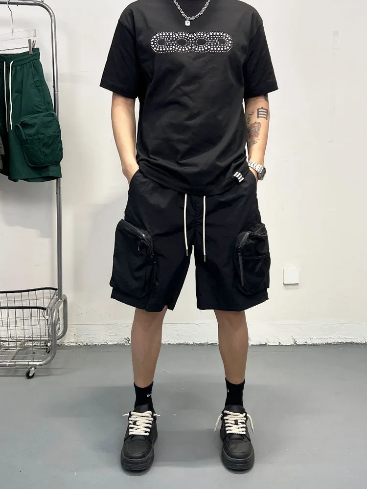 

Лето 202, мужская повседневная рабочая одежда, брюки свободного покроя, длина пять четвертей, универсальные, легкие, тихосохнущие, молодежные брюки