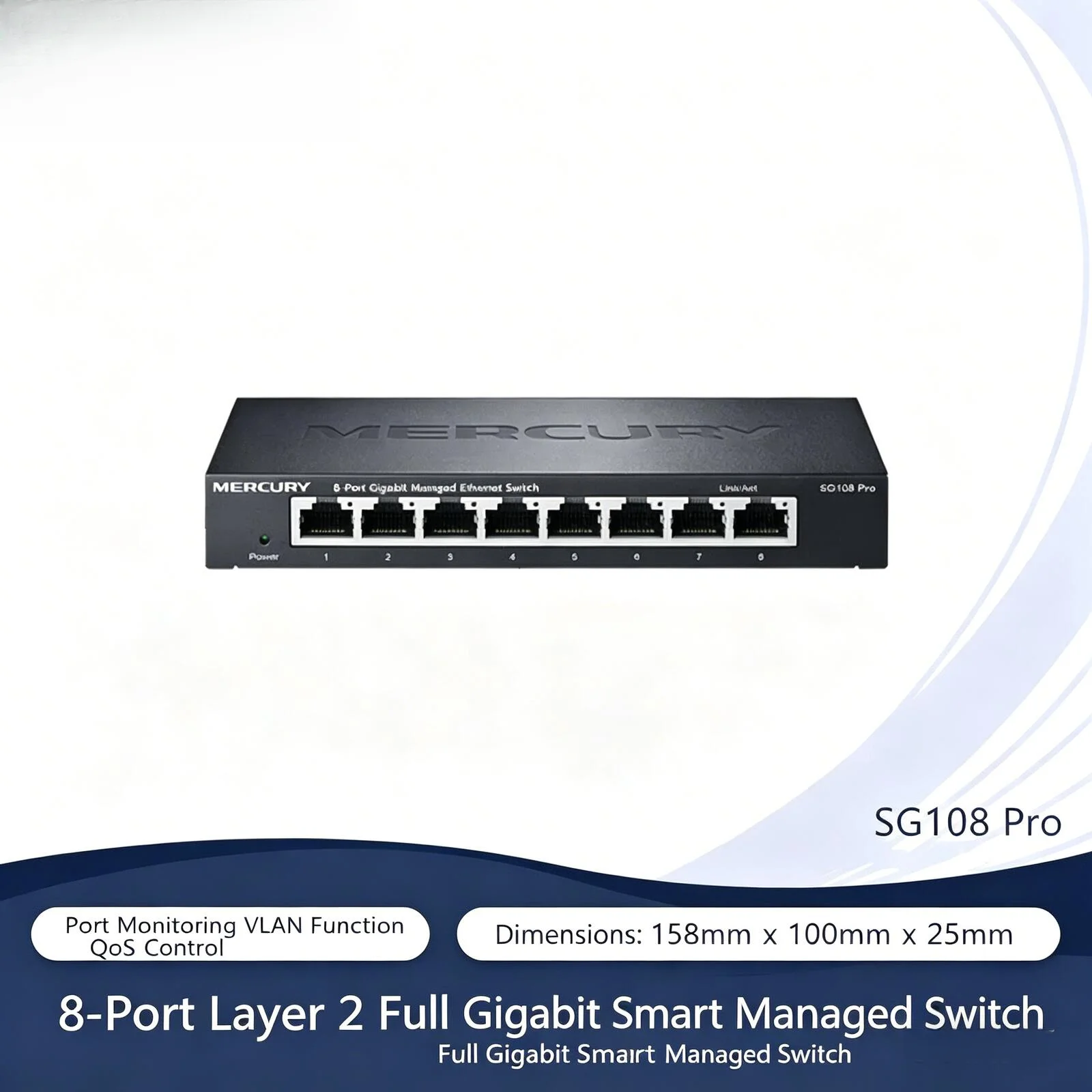 Mercury SE106 Pro 2.5G Intelligent Network Management Switch 2.5G + 10G Ethernet Mercury Networks