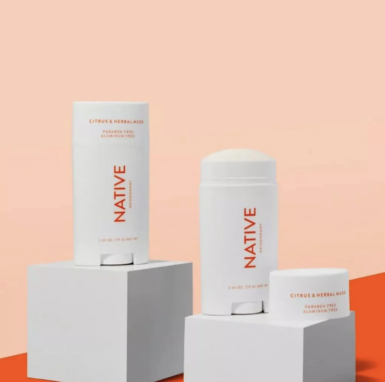 

NATIVE оригинальный 75 г дезодорант цитрусовый травяной мускус без алюминия, без парабенов, стойкий оранжевый аромат, антиперспиранты для тела, палочка