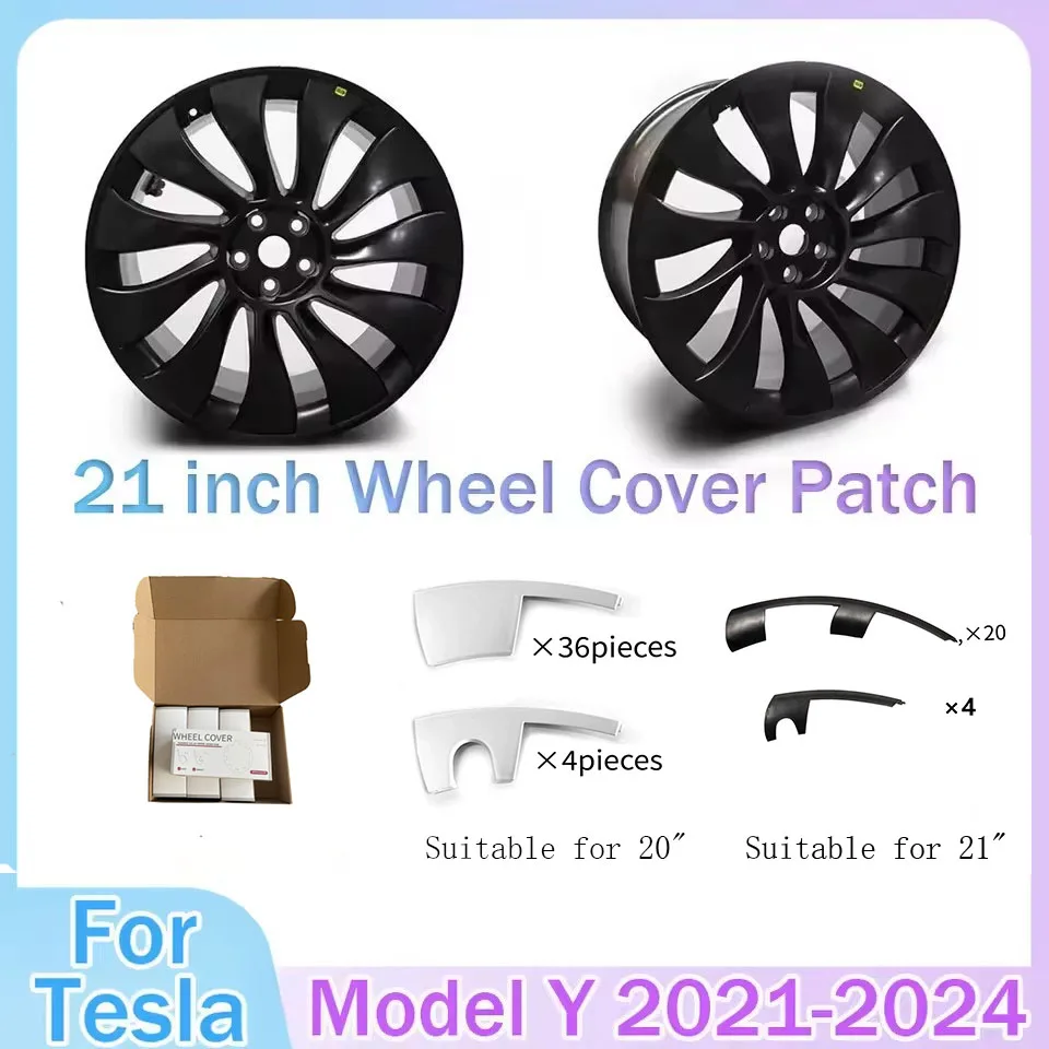 20/21 Inch Wheel Cover Rim Patch For Tesla Model Y 2021-2024 21 Inch Uberturbine Hub Cap Protectors ABS Rim Protector Accessorie