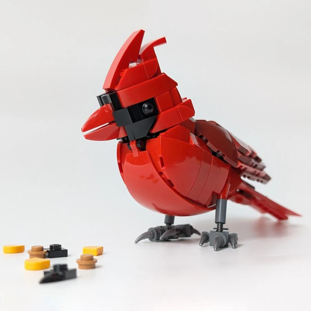 

New 242Pcs Popular Animal Series Moc Northern Cardinal Model DIY creative ideas Assembly Toy Birthday Gift brick building blocks