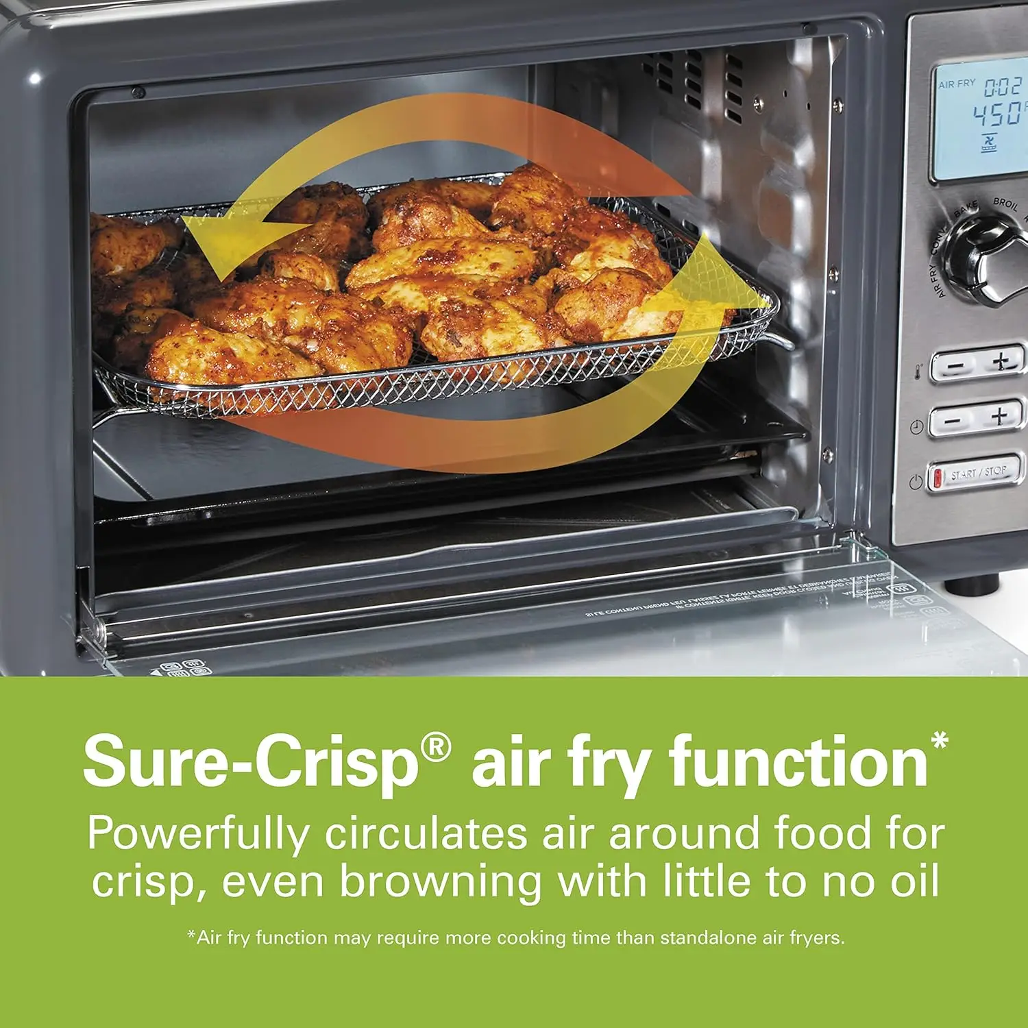 Countertop Digital Air Fryer Oven with Crisp Technology, 6-in-1, 150-450°F, 1800W, XL Capacity Fits Two 12