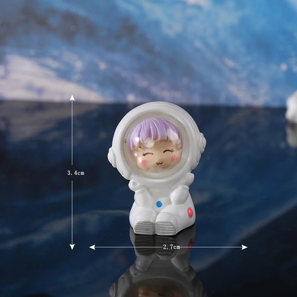 

8pcs Astronaut Resin Ornaments Cute Statues Desktop Figurine Creative Cartoon Model Smile Decor Microlandscape Toy Gift