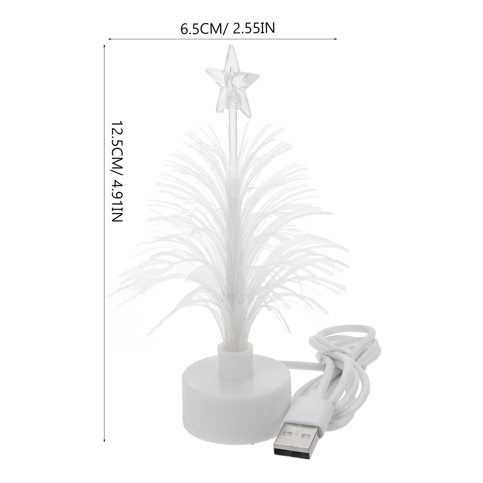 Mini LED Christmas Tree Lamp Light Night Light Color Changing Fiber Optical Light USB Connection Lamp Decor For Bedroom Home