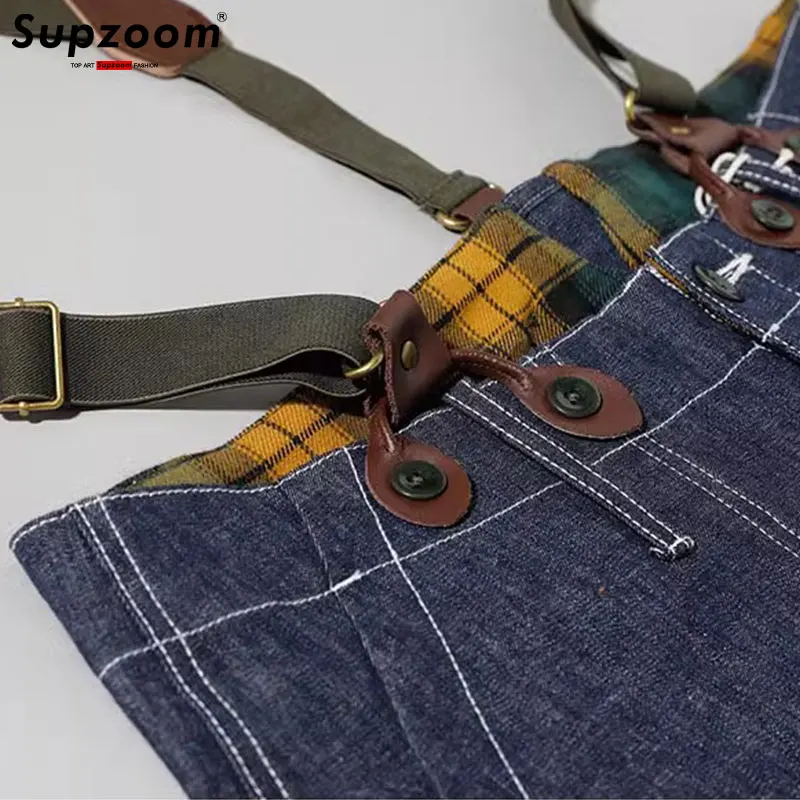 Supzoom New Arrival Top Fashion Autumn And Winter Casual Overalls Men\'s Fashionable Loose Fatty Multi-pocket Cargo Denim Jeans