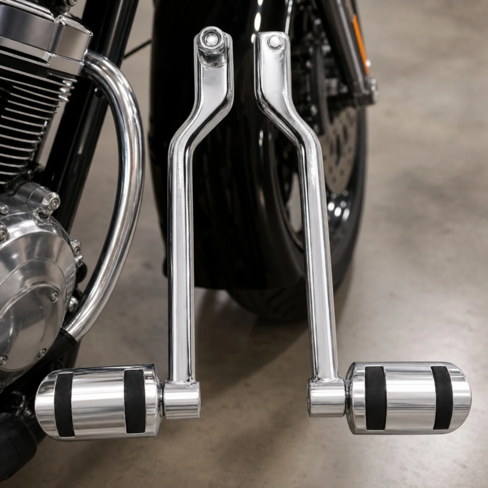 Front-and-Rear Motorcycle Gear-Move Lever Footpeg Non-Slip Harleymotorcycle Move Lever with Rubber Grip Inserts