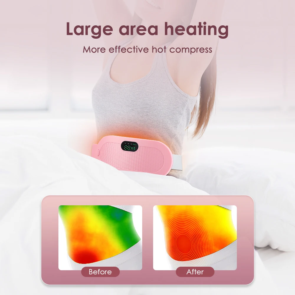 Lady Menstrual Heating Pad Warm Palace Belt Relieve Menstrual Abdominal Hot Compress Massager Uterus Cold Dysmenorrhea