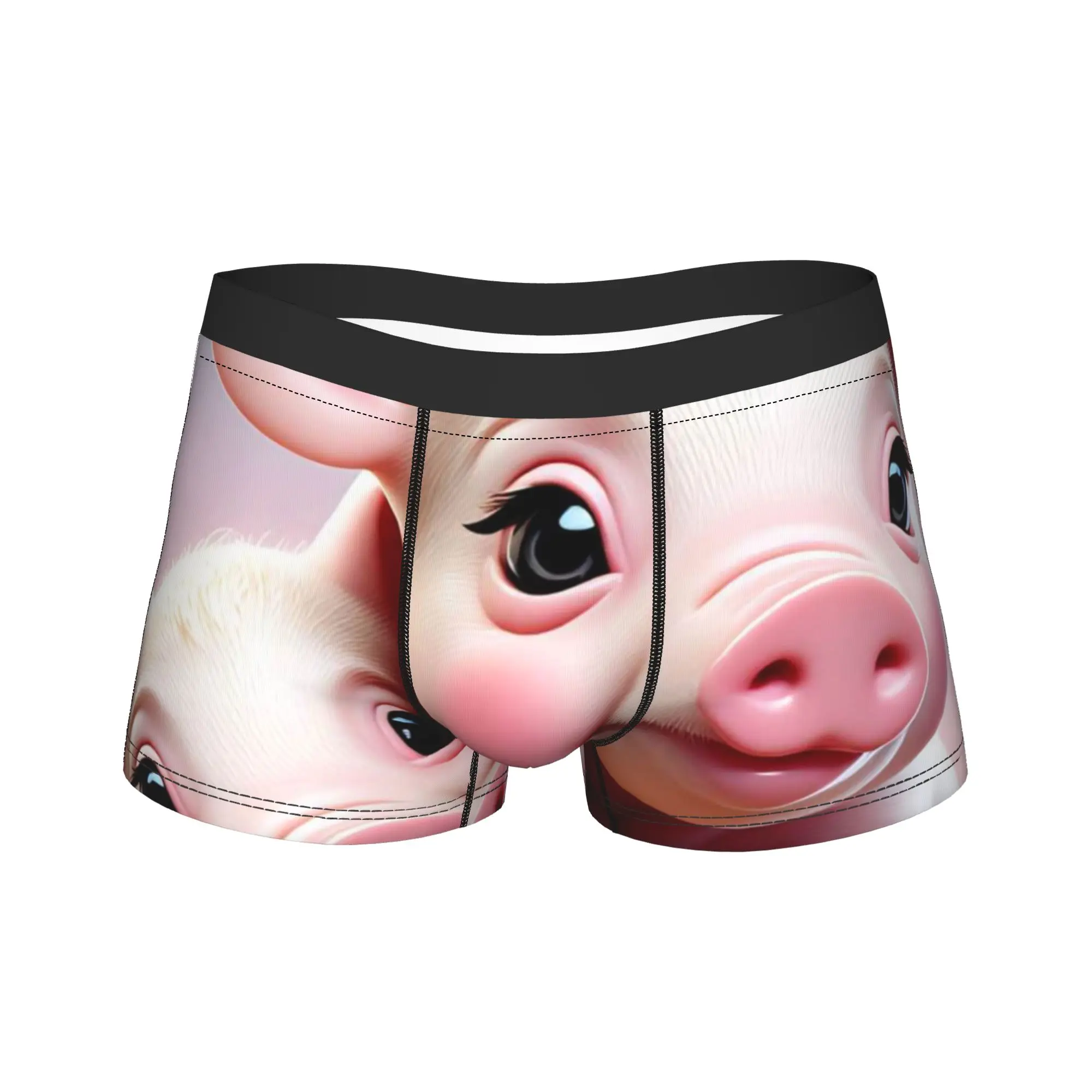 

Мужские трусы-боксеры с милым принтом поросенка, оригинальные, высококачественные, большие размеры 2XL