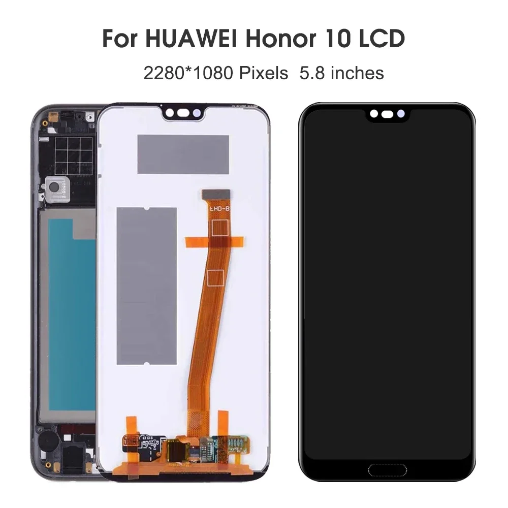 For HUAWEI Honor 10 5.84\'\'For Honor10 COL-AL10 With Fingerprint LCD Display Touch Screen Digitizer Assembly Replacement