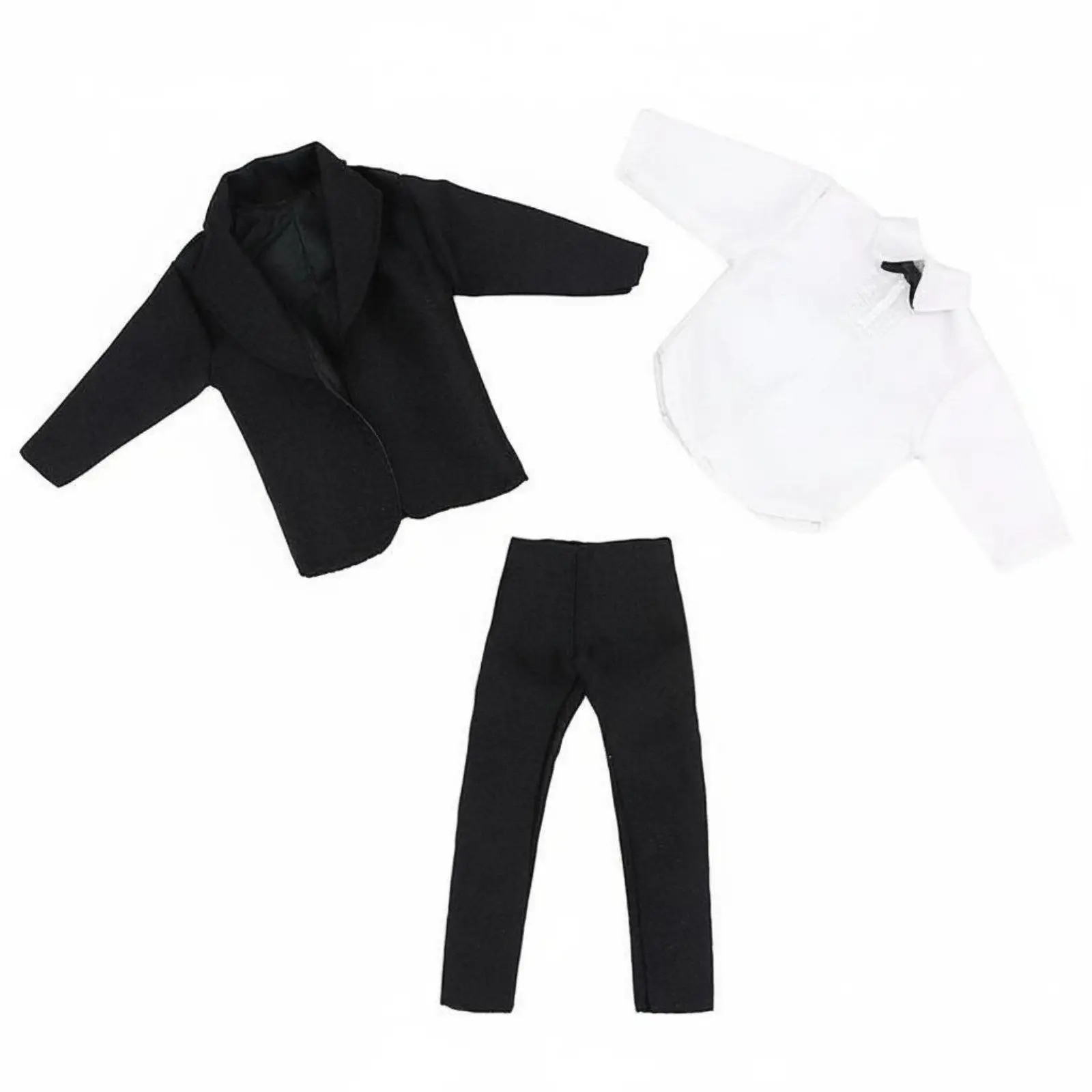 Classic Men Suit Doll Clothes 30cm Formal Style Jacket and Shirt Miniature Dollhouse Accessories for Collectors