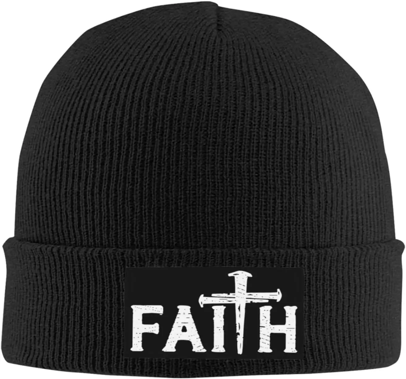 Christian Gifts Faith Religious Knit Hats for Men and Women Black Winter Soft Cozy Warm Stretch Thick Trendy Beanies Hats Caps