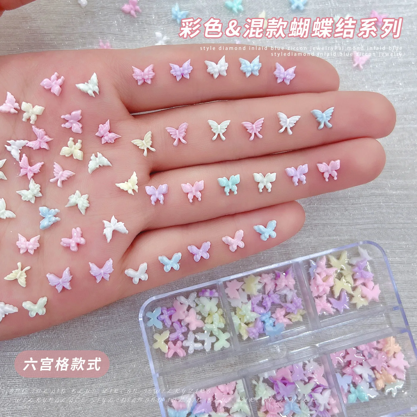 Pink Purple Resin Butterfly Cherry Strawberry Love Heart Star Rivet Christmas Snowflake Bowknot Nail Art Accessories Decorations