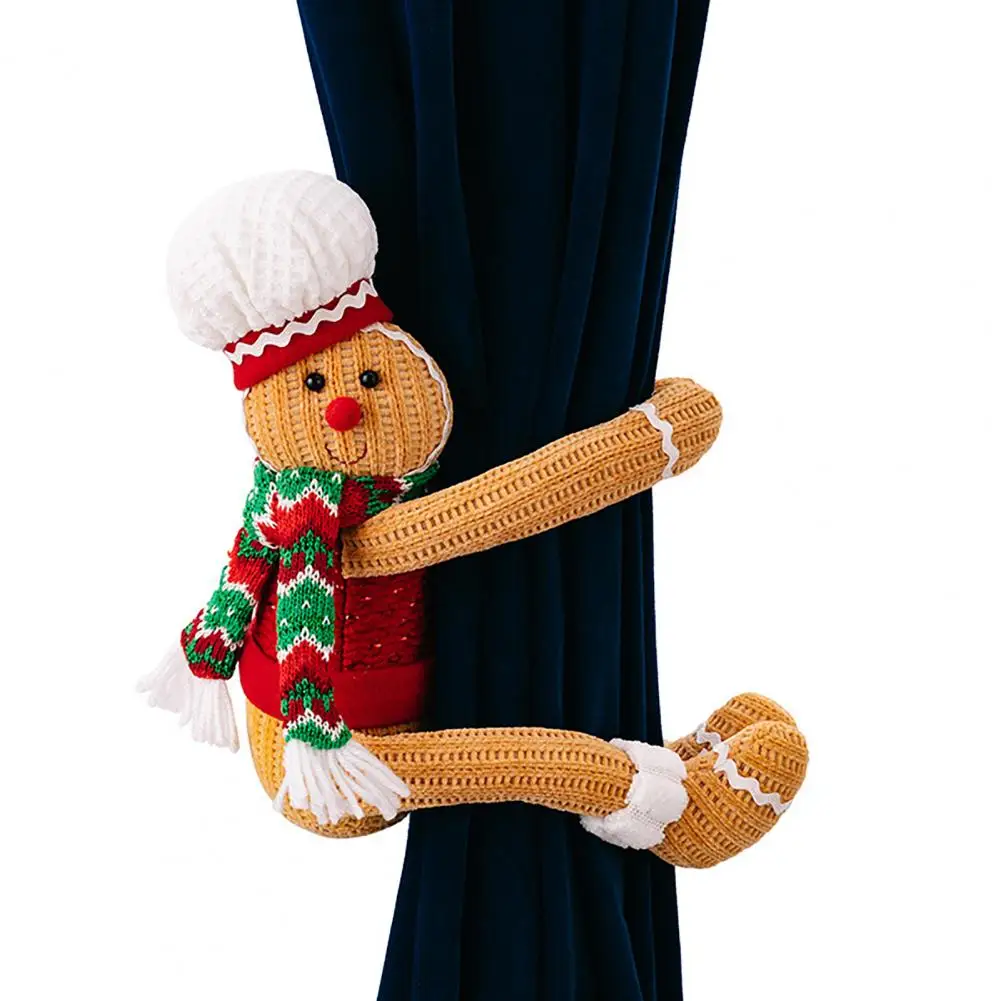 Christmas Dinner Table Accent Knitted Gingerbread Man Wine Bottle Hugger Holder Set Festive Christmas Decor Table for Home