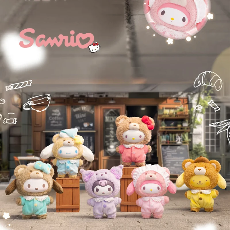 Genuine Sanrio Family Anime Latte Vinyl Plush Blind Box Series Pendant Kuromi / Sinamorol Kawaii Trend Toy Girl Birthday Gift