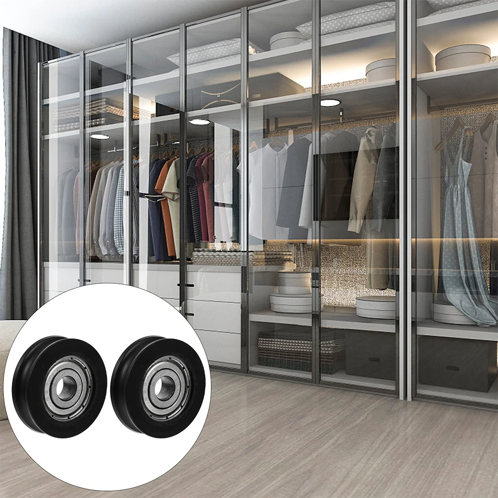 Polia de rolamento para porta deslizante, 4 unidades, rolo resistente com sulco em u, roda de pista, portão deslizante, polia de corda