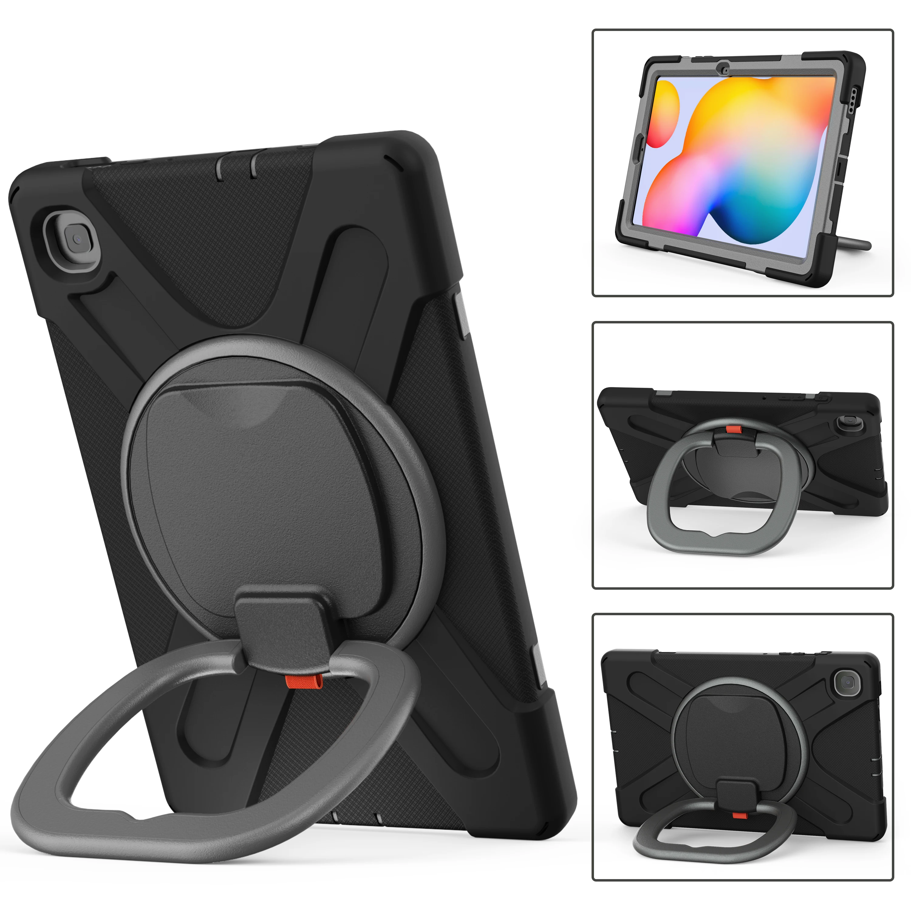 

Rugged Case Universal For Samsung Galaxy Tab S6 Lite 10.4 2024 2022 2020 SM-P620 P625 P613 P619 P610 P615 Rotating Stand Cover