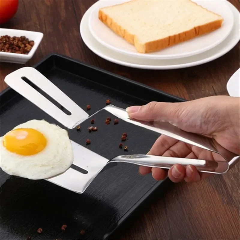 

Stainless Steel Food Tong Shovel Spatula Multipurpose Bread Meat Vegetable Clamp BBQ Clip Home Camping Cooking Tools