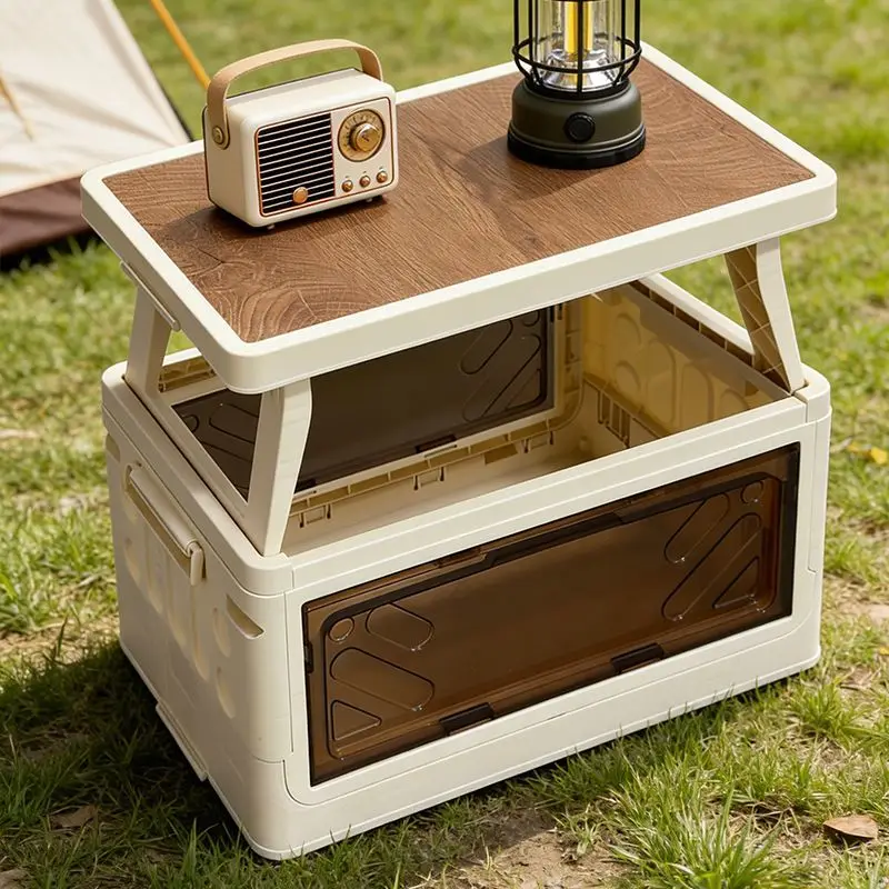 Outdoor Camping Storage Box Car Camping Storage Box Car Trunk Sorting Portable Folding Storage Cabinet