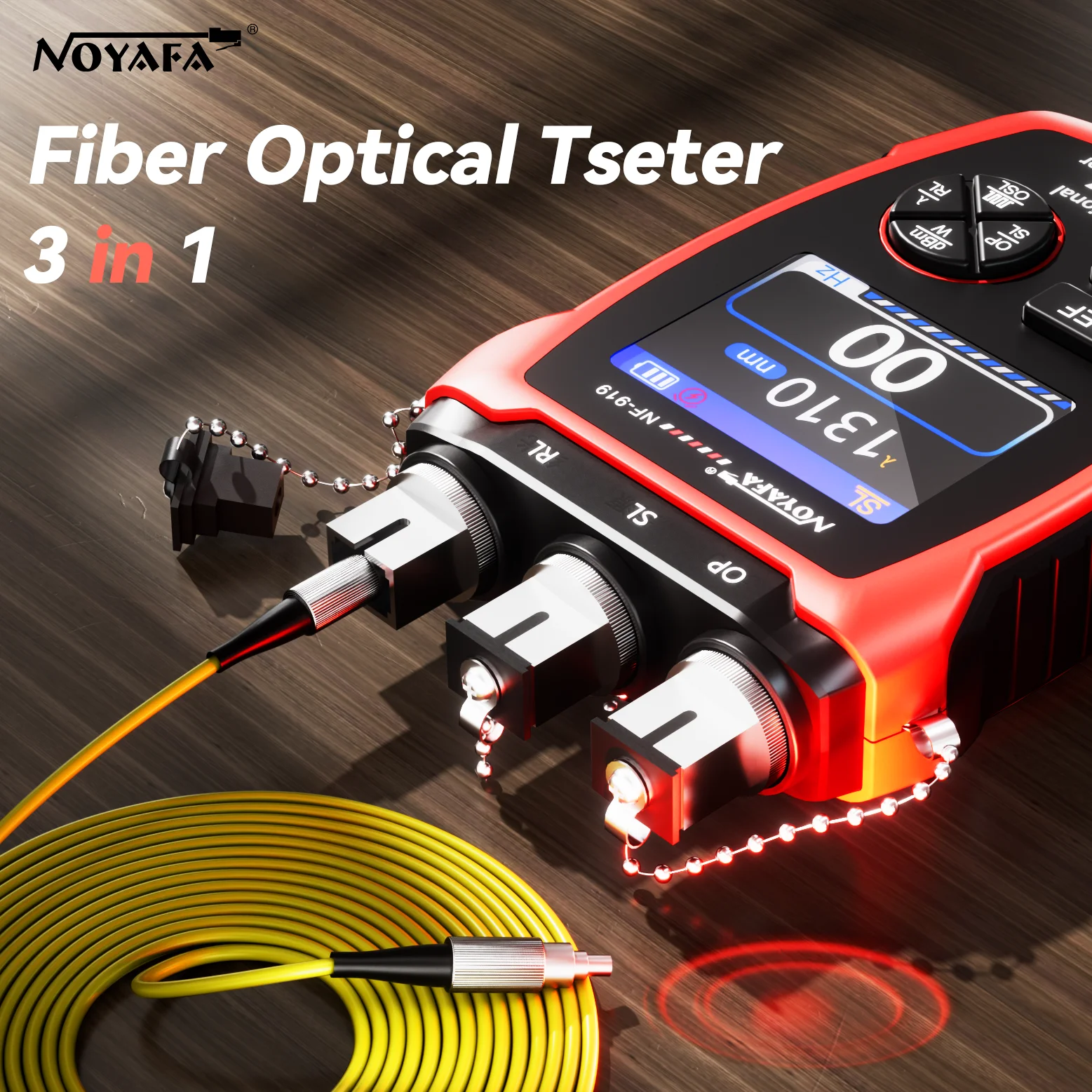 NOYAFA NF-919 Mini Optical Power Meter Visual Fault Locator Network Cable Test OPM/REF -70~+9dbm SC/FC/ST Universal Port