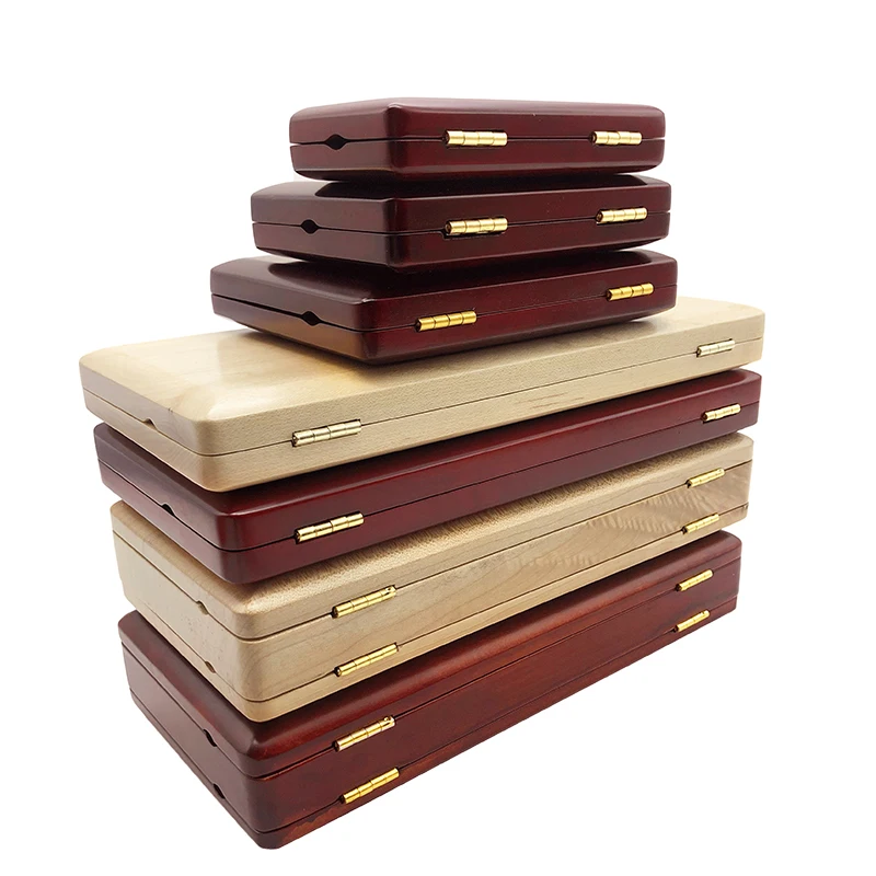 Maple Wooden Oboe Reed Box Holds 3/6/10/20/40 Pieces Oboe Reed Protectors with Soft Red Velvet