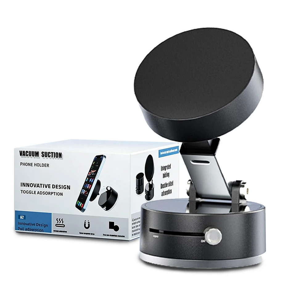 

Adjustable Portable Magnetic Vacuum Phone Holder Double-Sided Suction Cup Lazy Stand for All Smartphones