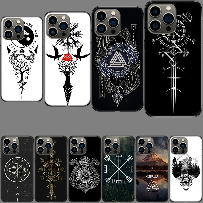 Nordic Norse Phone Case For Apple Iphone 15+ 14 Plus 16 Pro Max 12 13 Mini 11 Pro X XS Max XR Cover Shell Coque