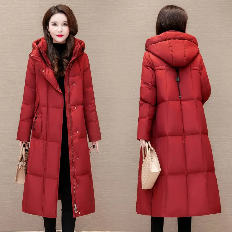 

Women's Down Cotton Jacket Cotton Coat Warm Plus Size Mid-length Parkas New Slim Fit Cotton Coat Winter Versatile Thick Coat