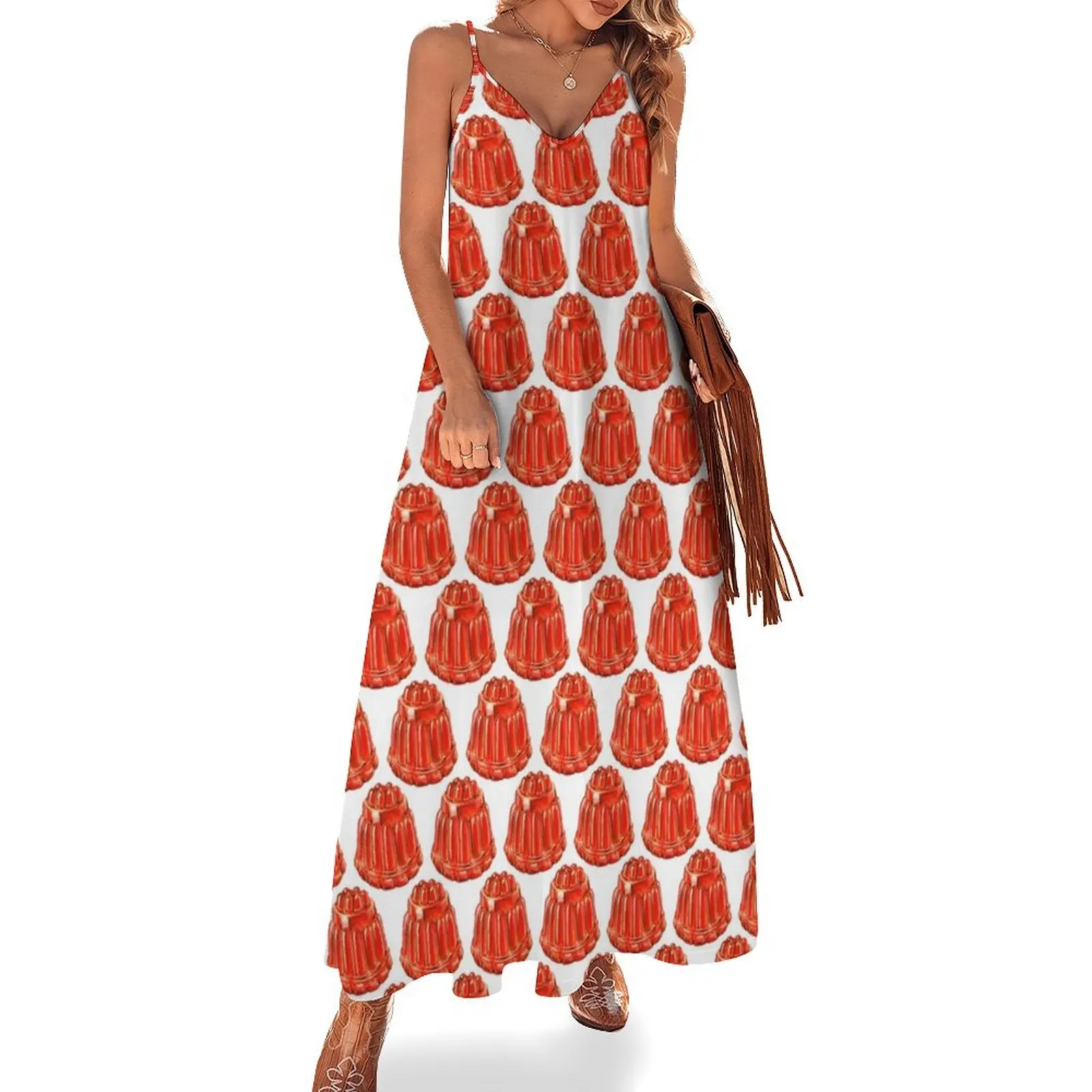 Jello Mold Pattern Sleeveless Dress clothing women summer 2025 beach dresses