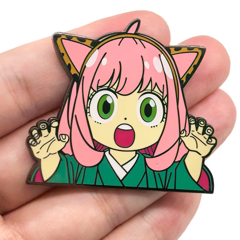 Anya Forger Badges Pendant Anime SPY×FAMILY Metal Pins Manga Brooches for Bag Backpack Clothing Lapel ACG Cosplay Toy Gift Decor