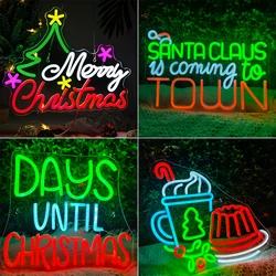 Merry Christmas Neon Led Sign Xmas Neon Sign For Wall Decor Room Decoration For Home Bar Club Party Art Dimmable Logo Nice Gifts