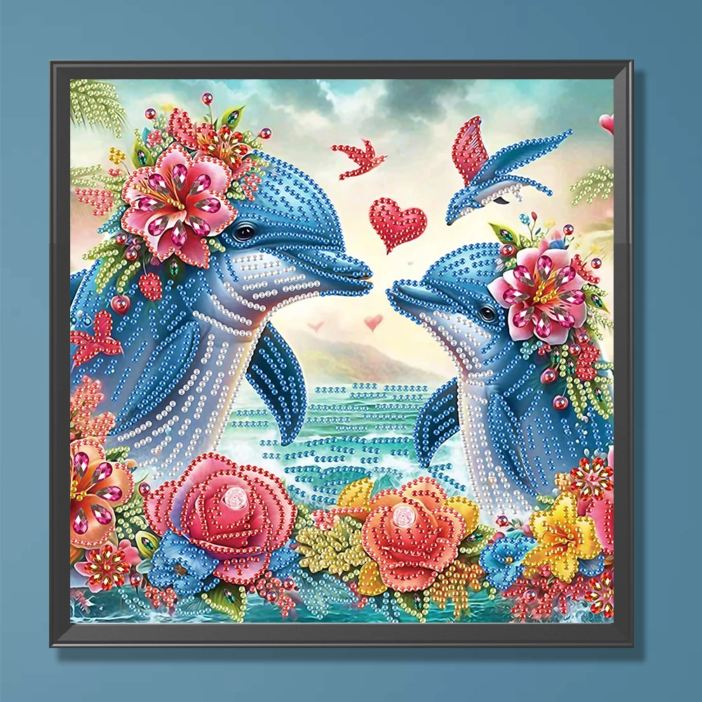 5D DIY Partial Special Shaped Drill Diamond Painting Marine Animal Decoration